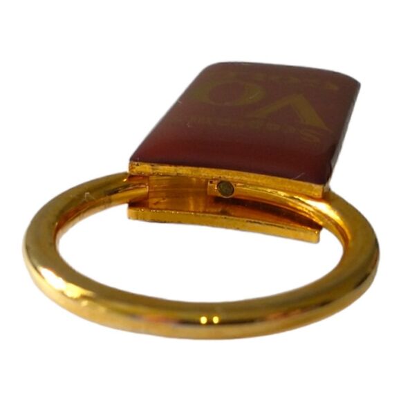 Seagrams Vo Gold Keychain Key Ring Key Fob Keeper Vtg Enameled Gold Tone Promo. - Picture 5 of 16